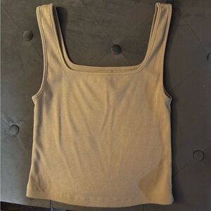 Old Navy Tan Fitted Sleeveless Tank Top